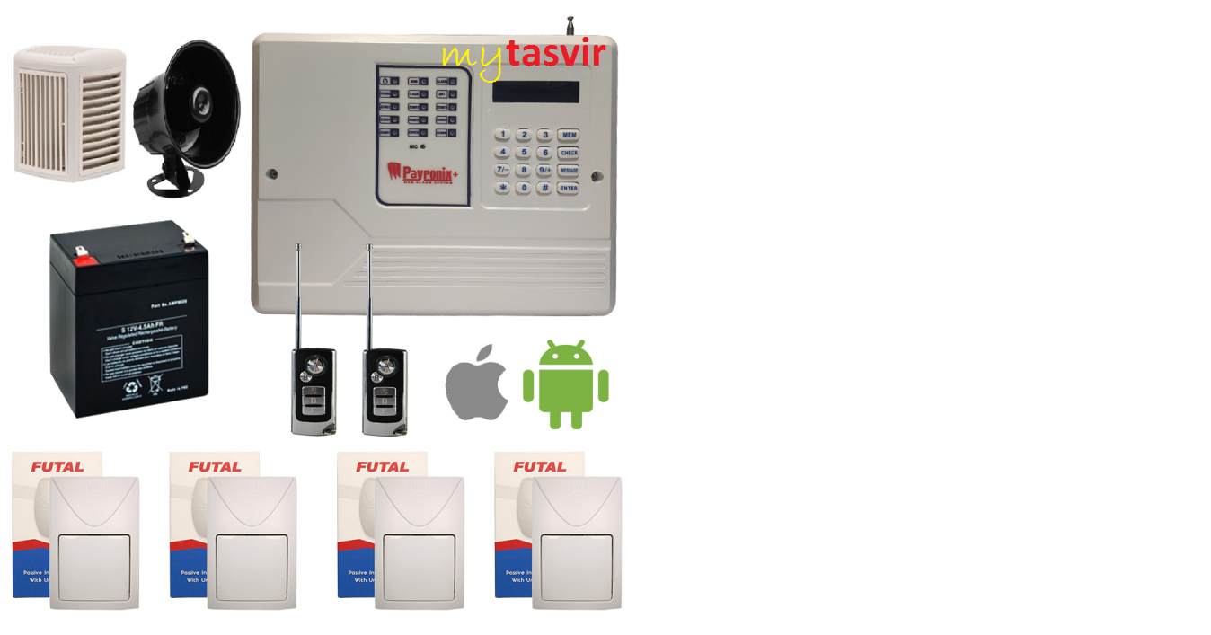 پک کامل دزدگیر اماکن پایرونیکس سیم کارتی payronix